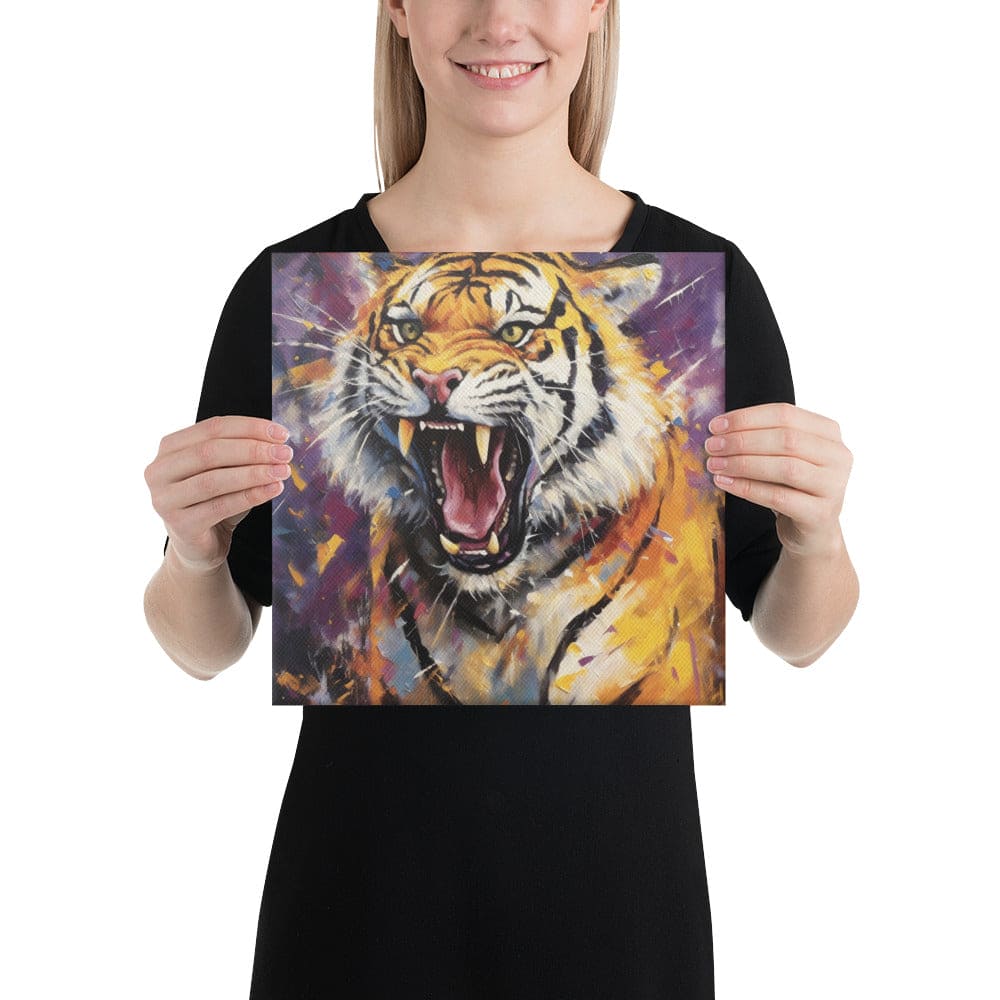 Purple and Gold Tiger - Canvas Art