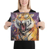 Purple and Gold Tiger - Canvas Art