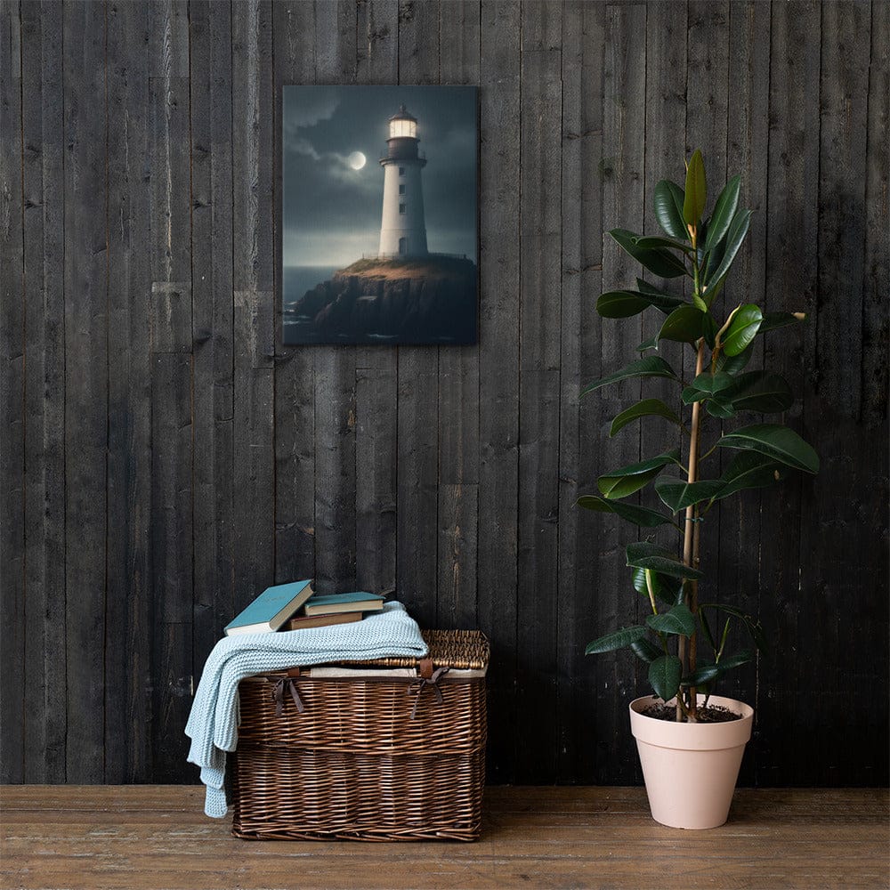 Lighthouse at Night - Canvas Art