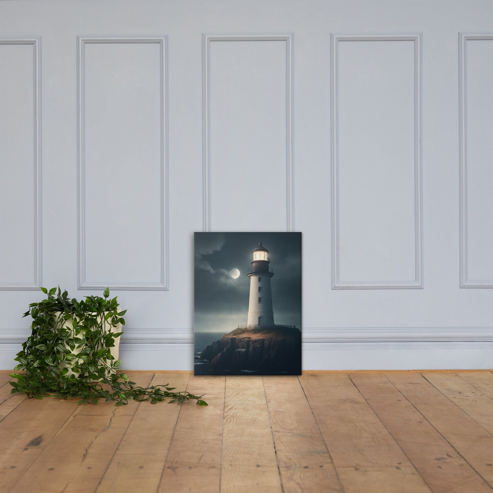 Lighthouse at Night - Canvas Art