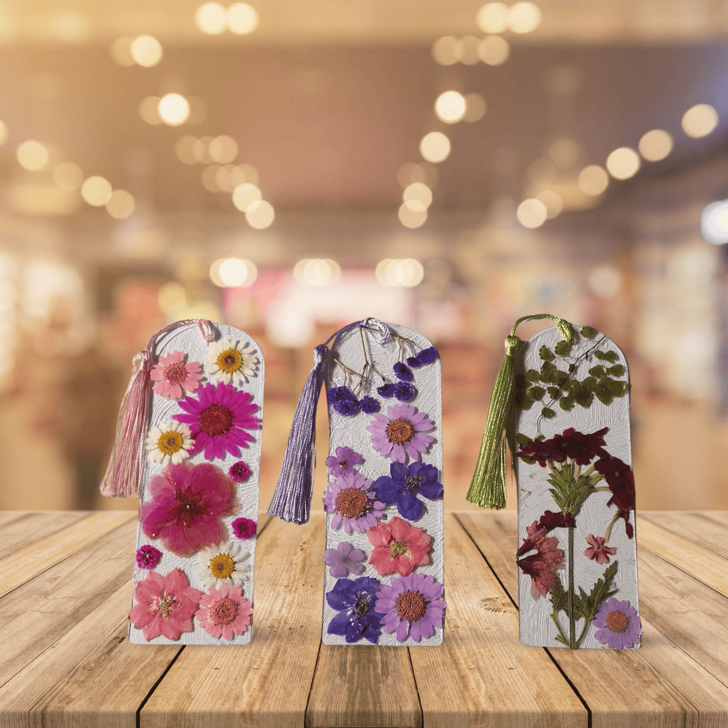 Floral Bookmarks with Tassel