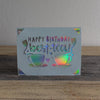 Card with two tea cups and hearts that says happy birthday best tea