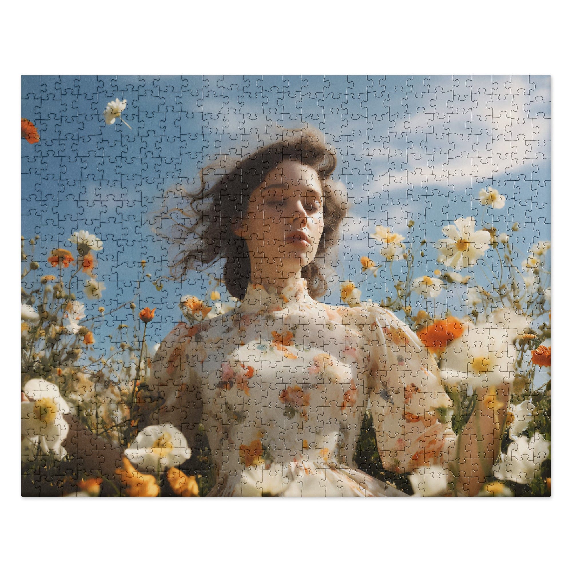 Woman in Field of Flowers - Jigsaw puzzle