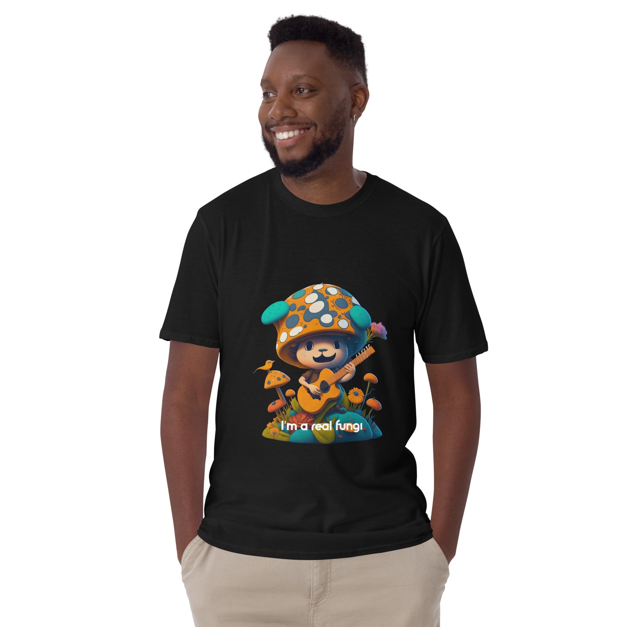 Mushroom Guy Playing Guitar - Short-Sleeve Unisex T-Shirt