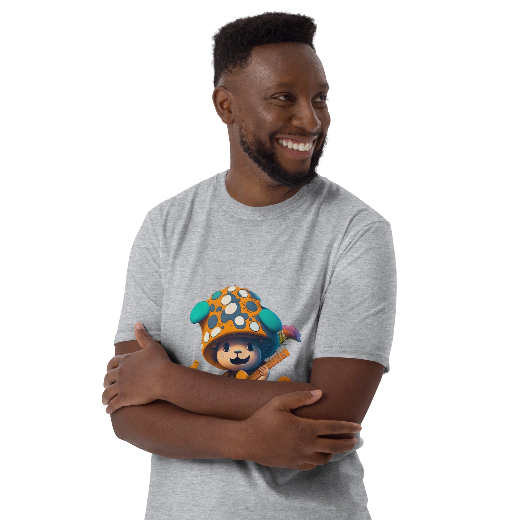 Mushroom Guy Playing Guitar - Short-Sleeve Unisex T-Shirt