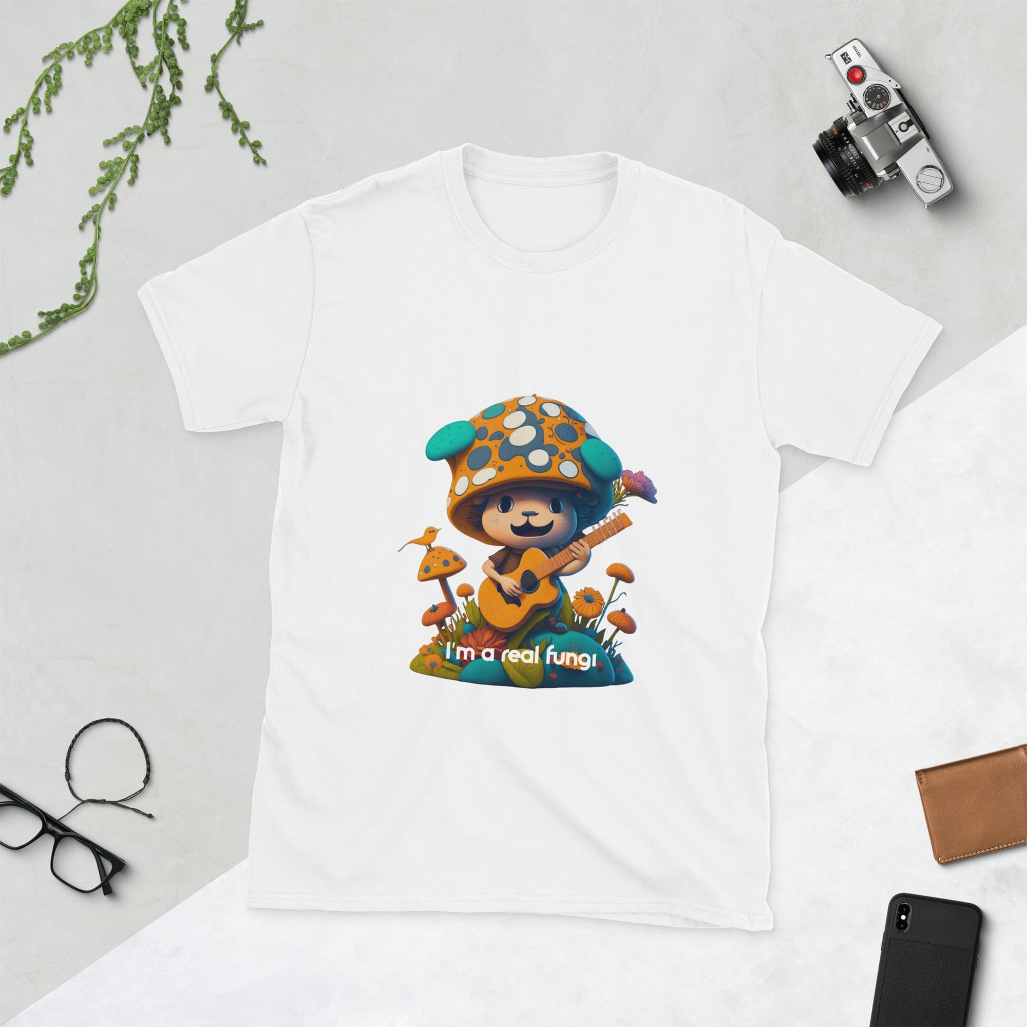 Mushroom Guy Playing Guitar - Short-Sleeve Unisex T-Shirt