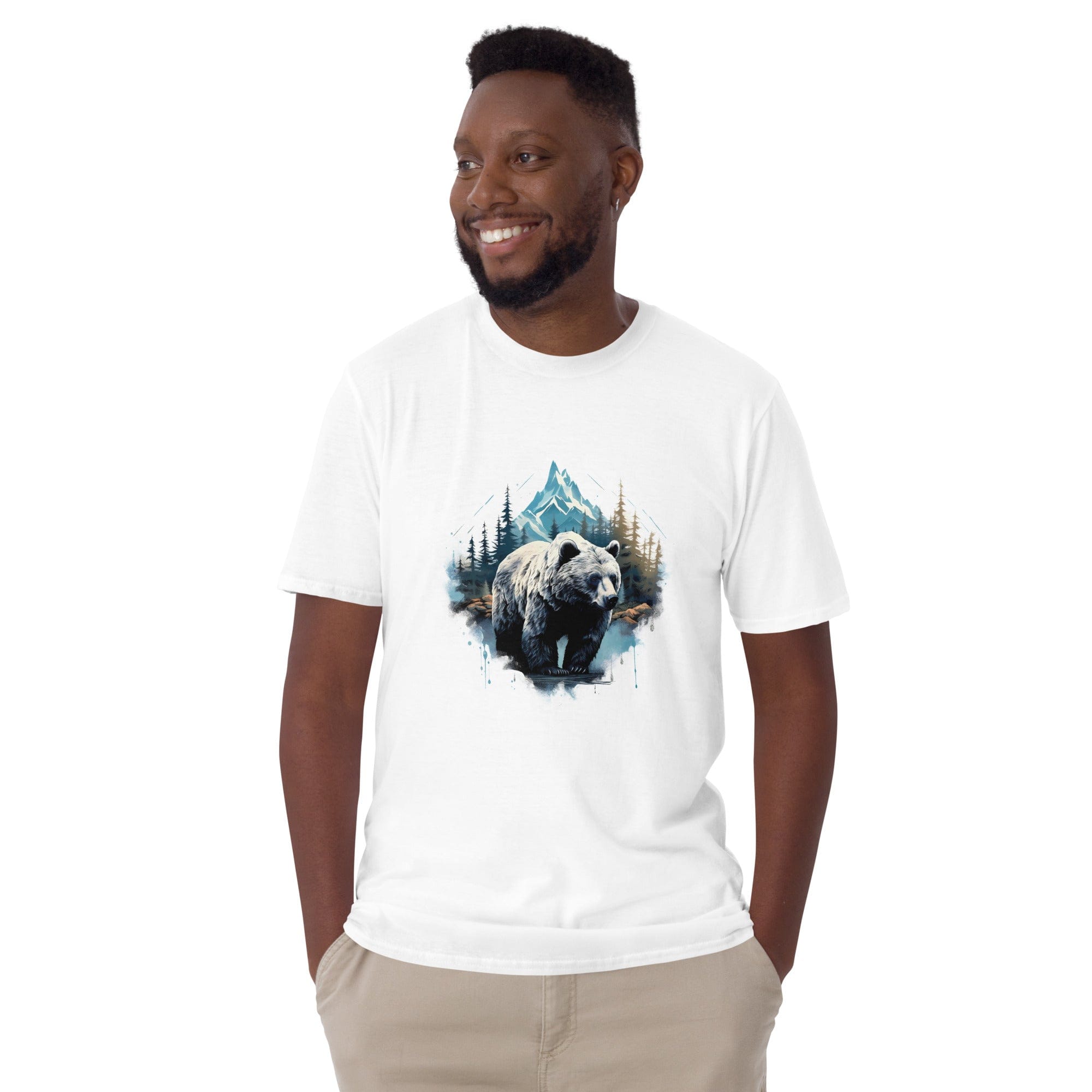 Bear in Woods - Short-Sleeve Unisex T-Shirt